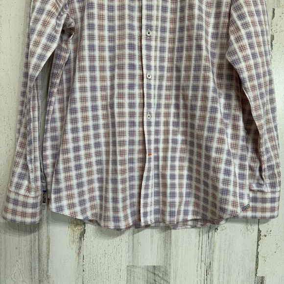 Robert Graham Tailored Fit Button Down Flip Cuff Shirt Mens Size XL - Picture 3 of 12